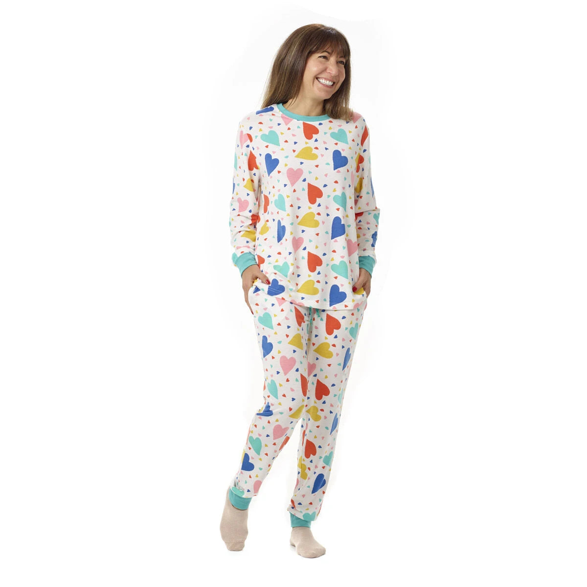 Build-A-Bear Pajama Shop™ Colorful Hearts PJ Top - Adult - US 7422